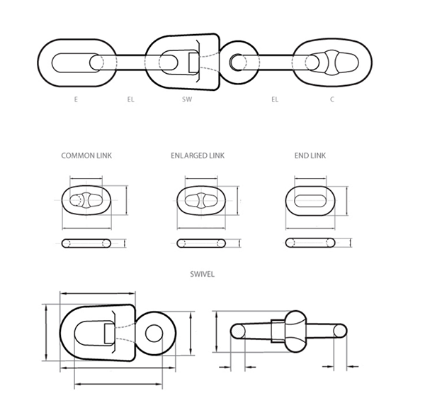 Marine Shackle Anchor Chain Swivel Group.png
